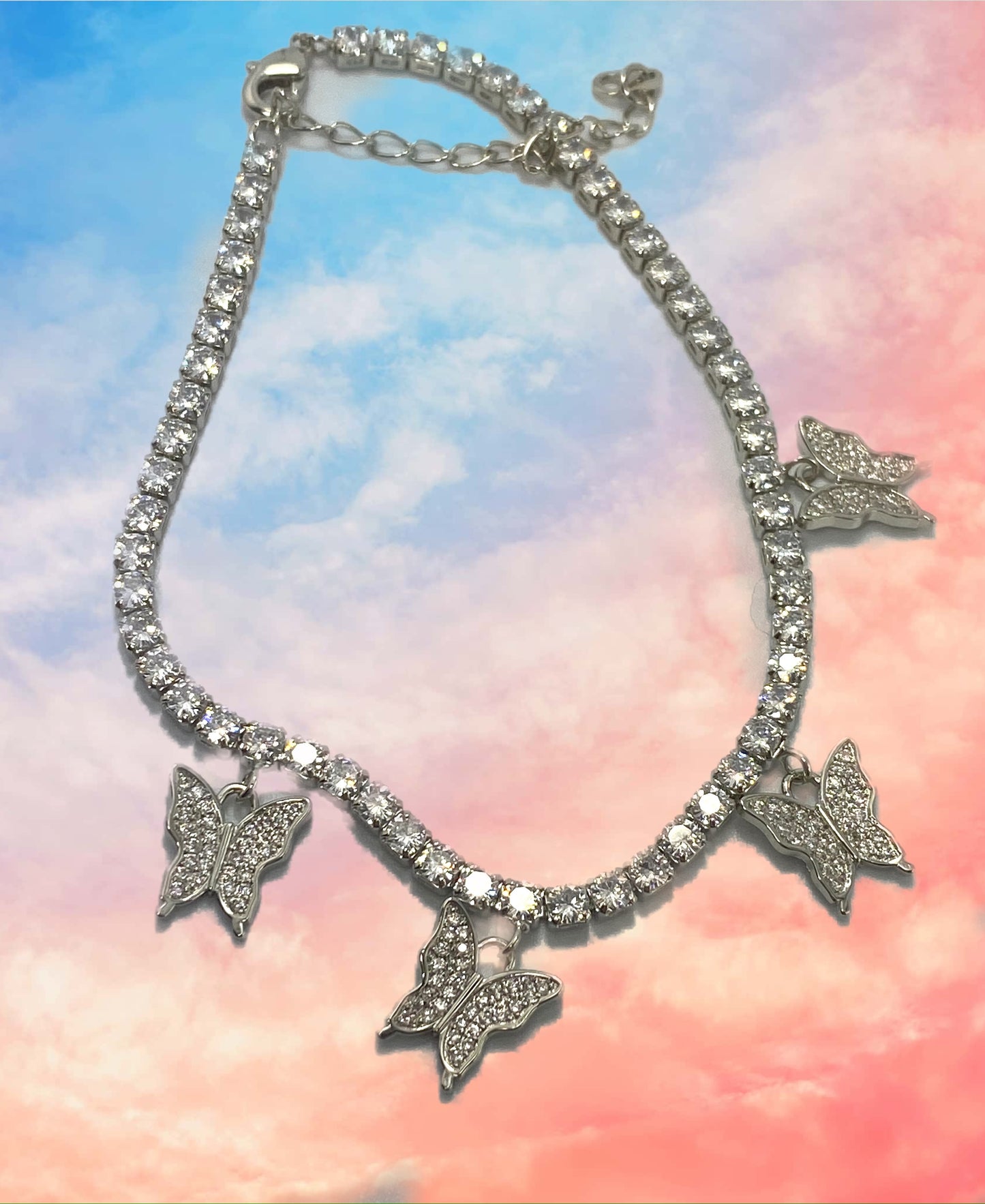 Silver Butterfly Anklet